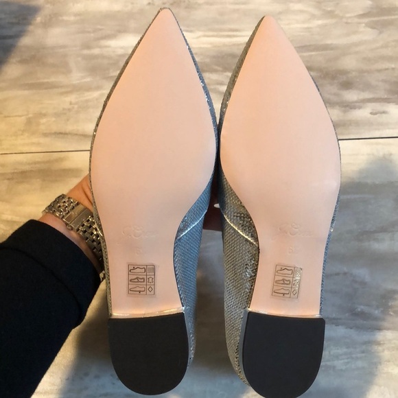 J.Crew Silver Sequin D’Orsay Flats 6.5 - Picture 7 of 8